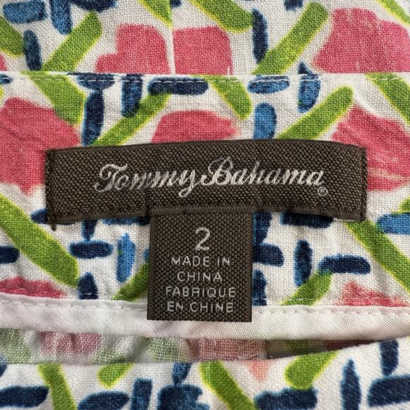 Tommy Bahama‎ linen blend basket weave print above knee skirt woman's size 2 - Picture 3 of 7